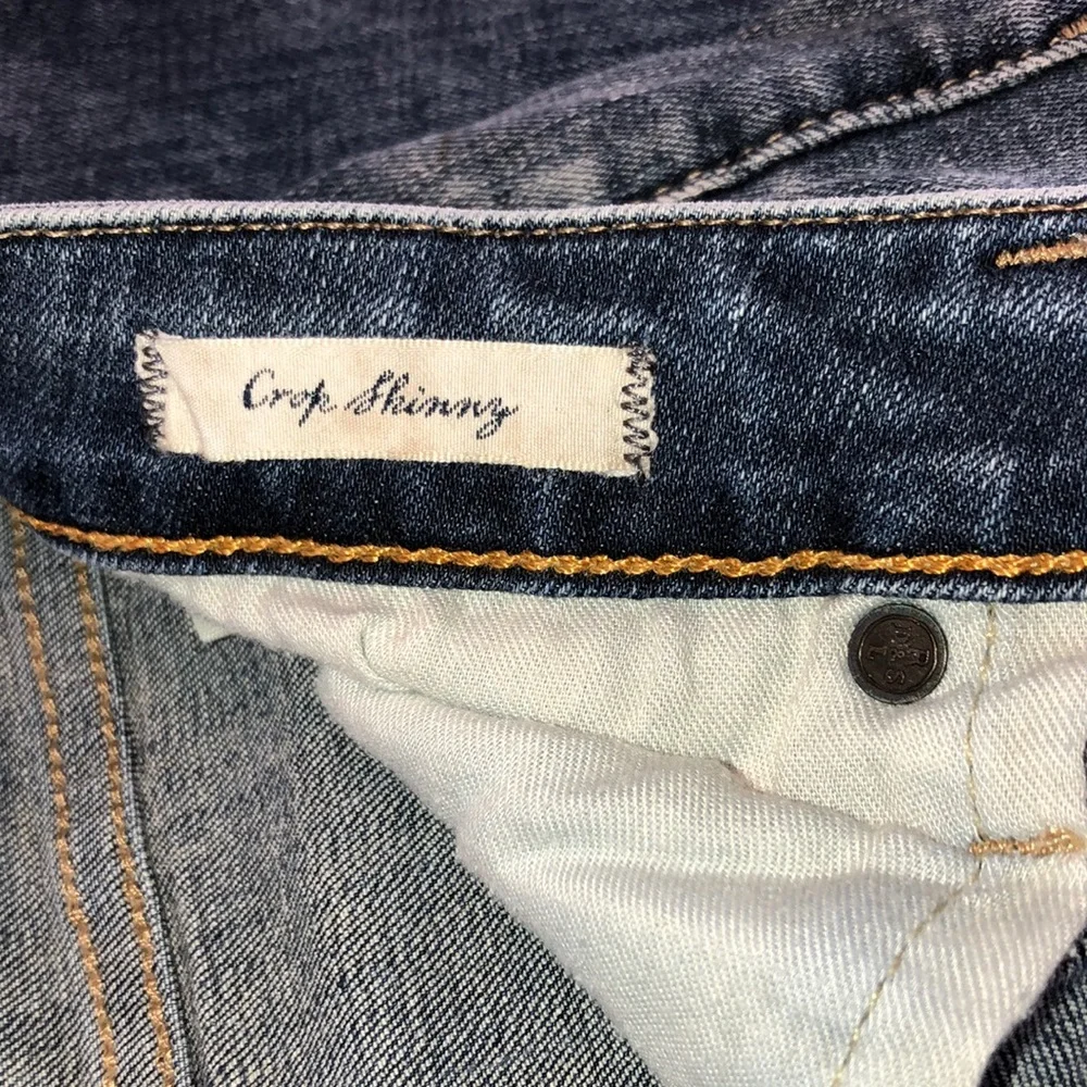 Denim & Supply Cropped Distressed Denim Blue Jeans 30" Waist - Picture 2 of 7